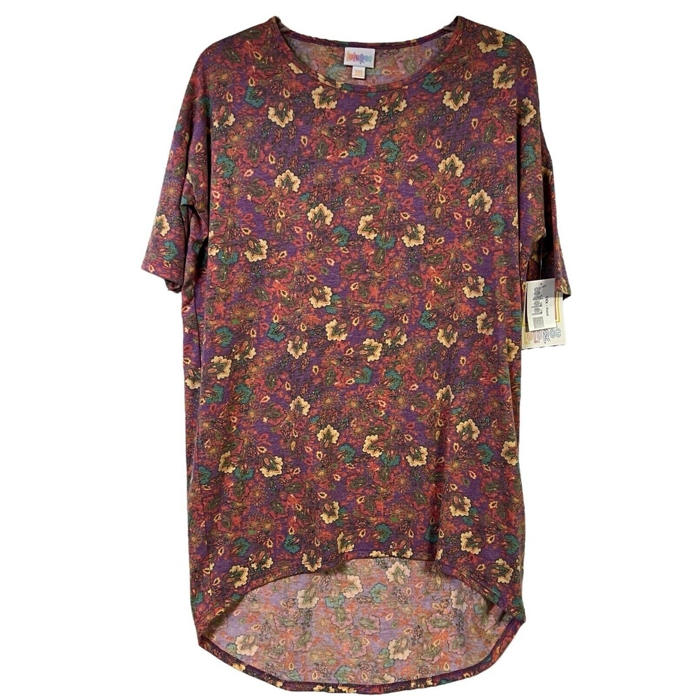 LuLaRoe Irma Tunic Top XXS Multi-color Floral Oversized Hi-Lo Boho Vibrant‎ NEW - Picture 6 of 11